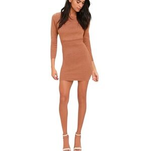 Lulus All-Time Favorite Terra Cotta Bodycon Sweater Dress Size XS